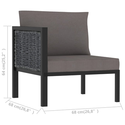 Corner Sofa Anthracite Poly rattan, aluminum, polyester Durable