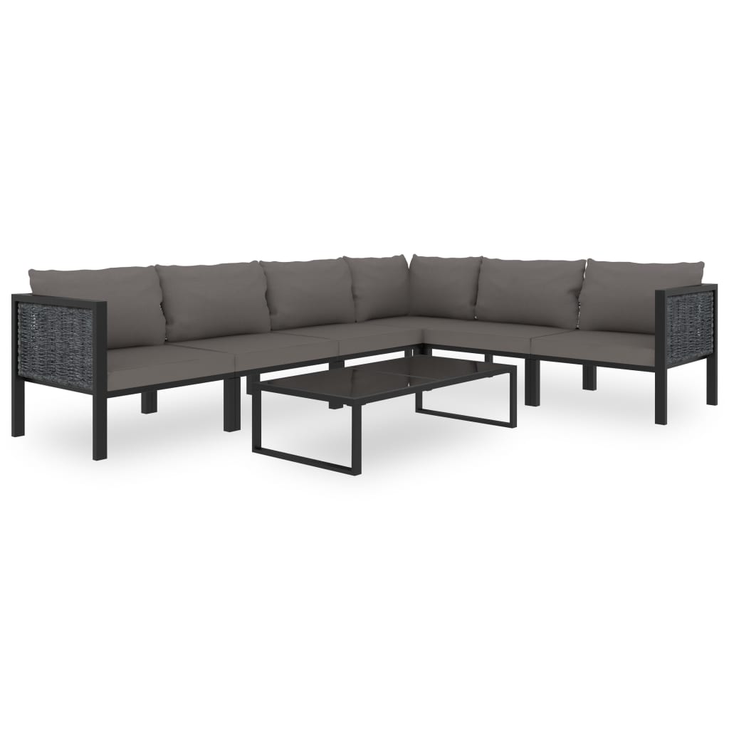 Corner Sofa Anthracite Poly rattan, aluminum, polyester Durable