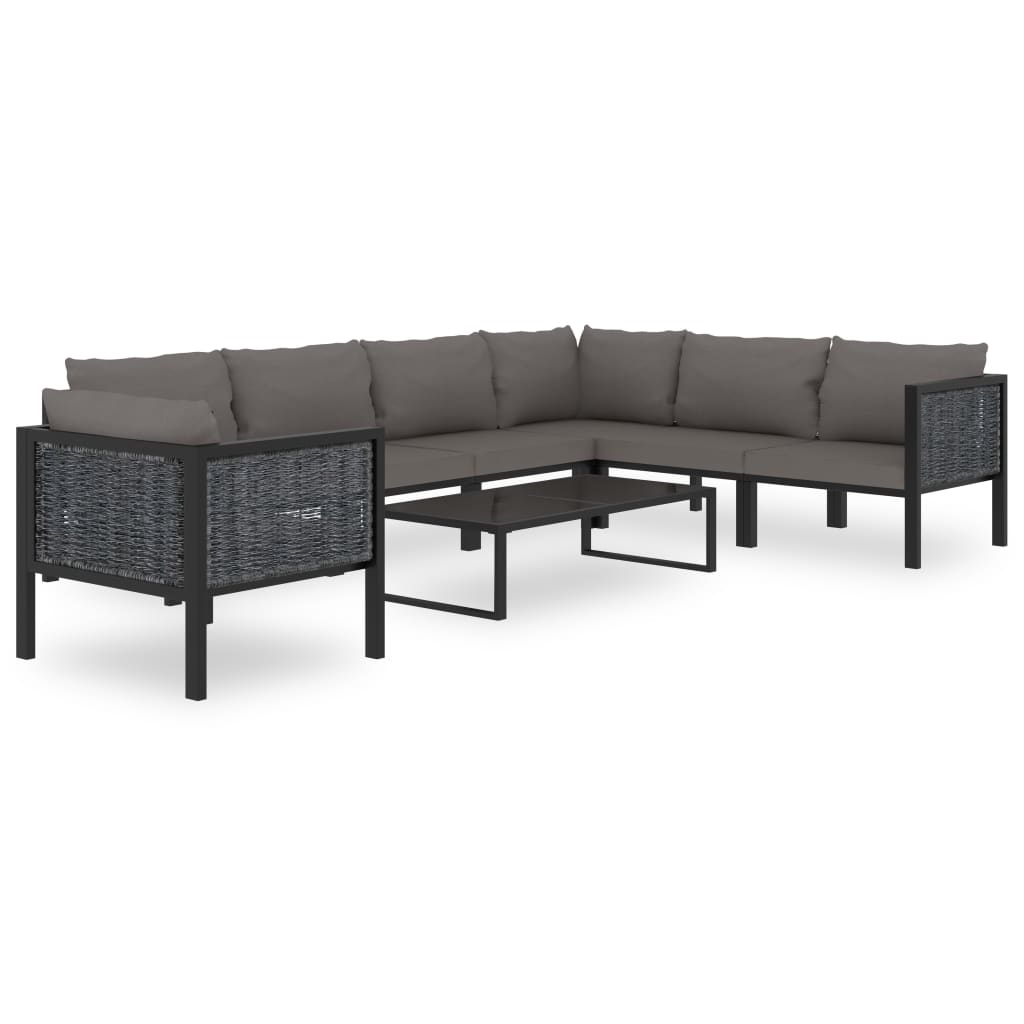 Corner Sofa Anthracite Poly rattan, aluminum, polyester Durable