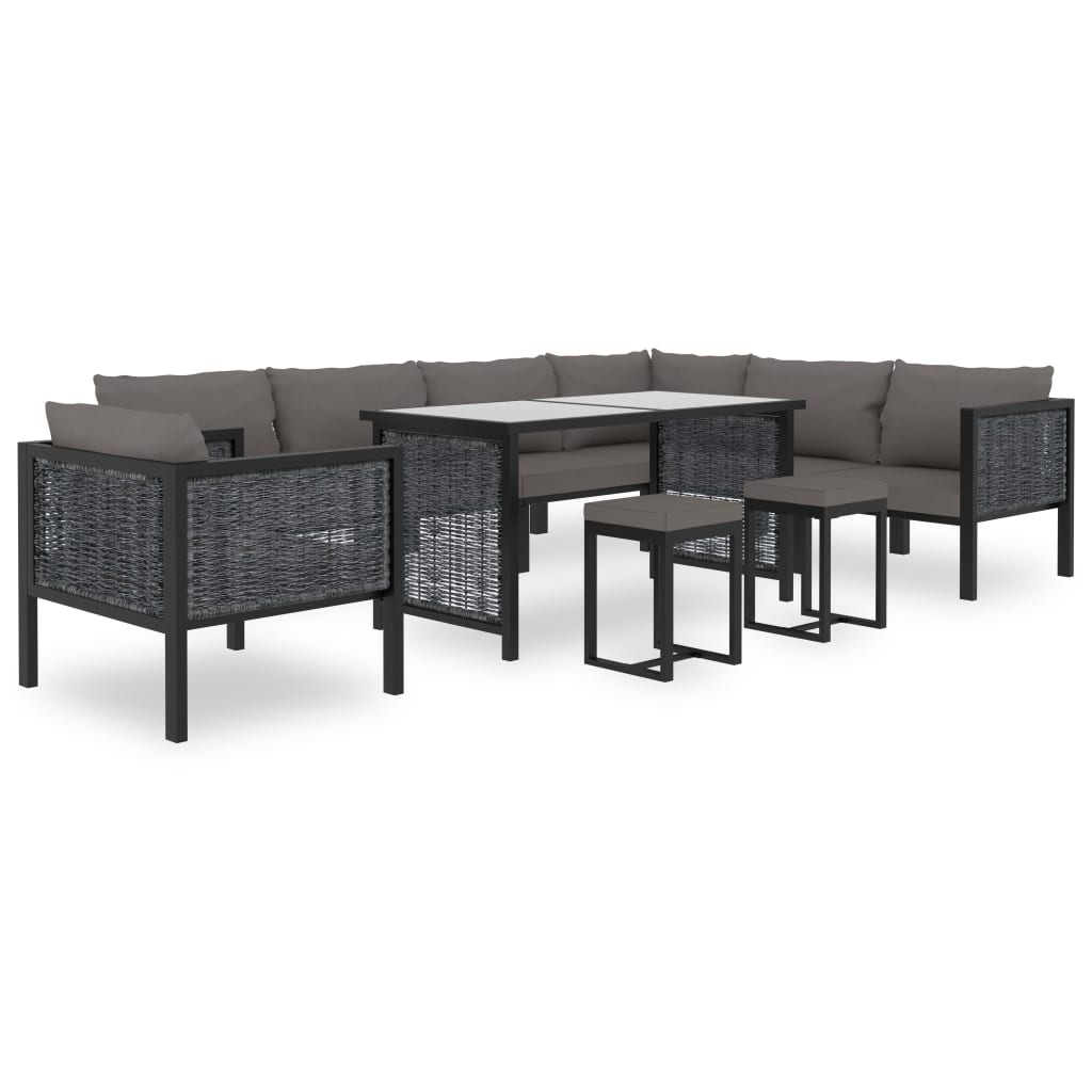 Corner Sofa Anthracite Poly rattan, aluminum, polyester Durable