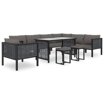Corner Sofa Anthracite Poly rattan, aluminum, polyester Durable