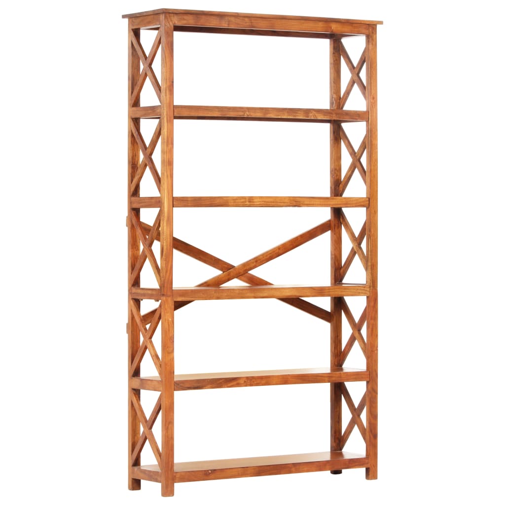 Bookshelf Honey Solid Acacia wood Large Bookshelf Rectangular