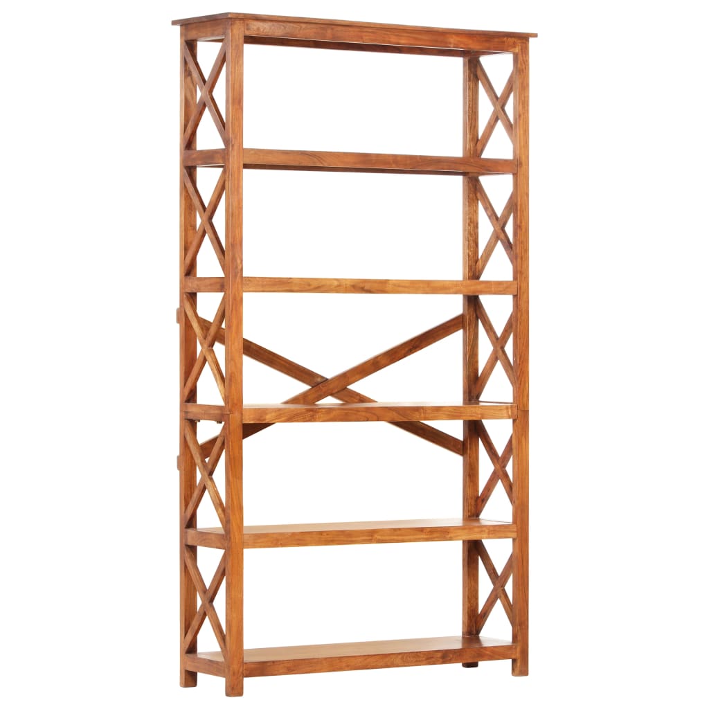 Bookshelf Honey Solid Acacia wood Large Bookshelf Rectangular