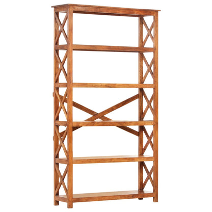 Bookshelf Honey Solid Acacia wood Large Bookshelf Rectangular