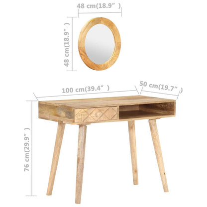 Dressing Table Natural Mango Wood Solid Mango Wood Medium