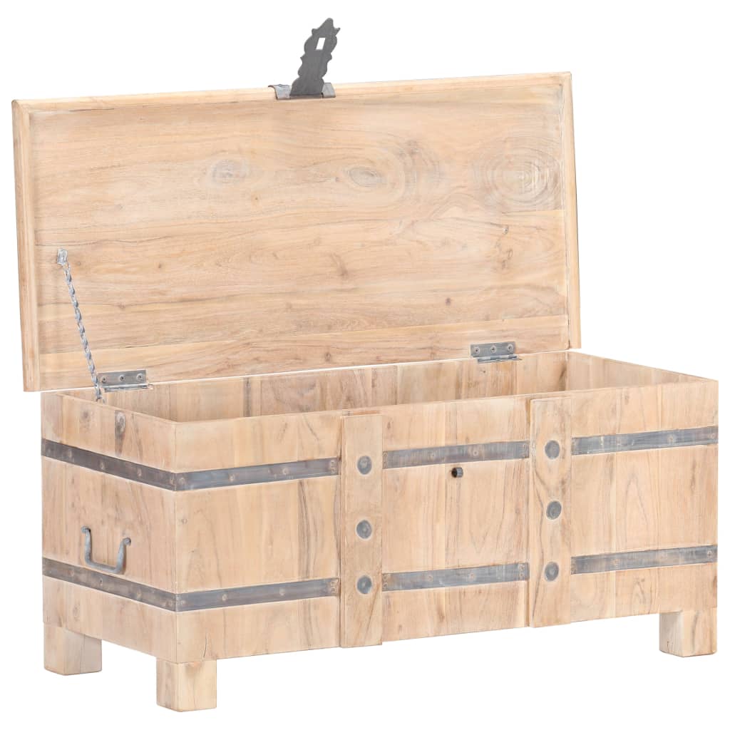 Chest White with natural wood grain Solid acacia wood Medium