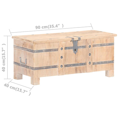 Chest White with natural wood grain Solid acacia wood Medium