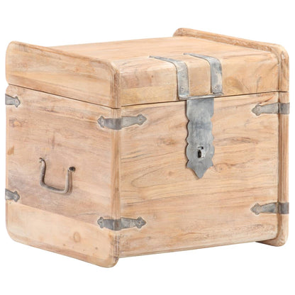 Chest White Solid Acacia wood 15.7 in x 15.7 in x 15.7 in