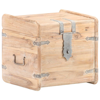Chest White Solid Acacia wood 15.7 in x 15.7 in x 15.7 in