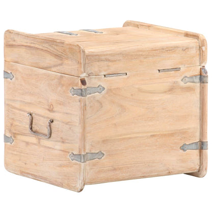 Chest White Solid Acacia wood 15.7 in x 15.7 in x 15.7 in