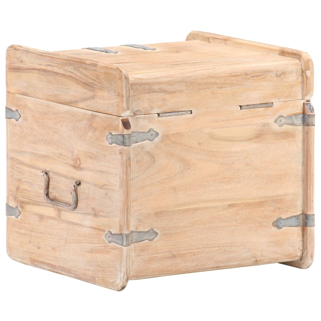 Chest White Solid Acacia wood 15.7 in x 15.7 in x 15.7 in