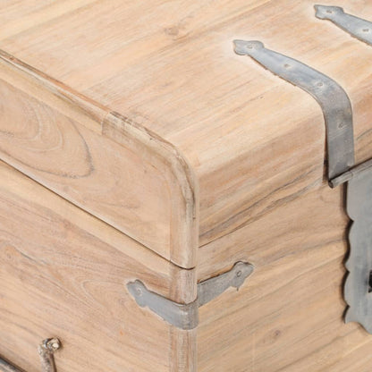 Chest White Solid Acacia wood 15.7 in x 15.7 in x 15.7 in