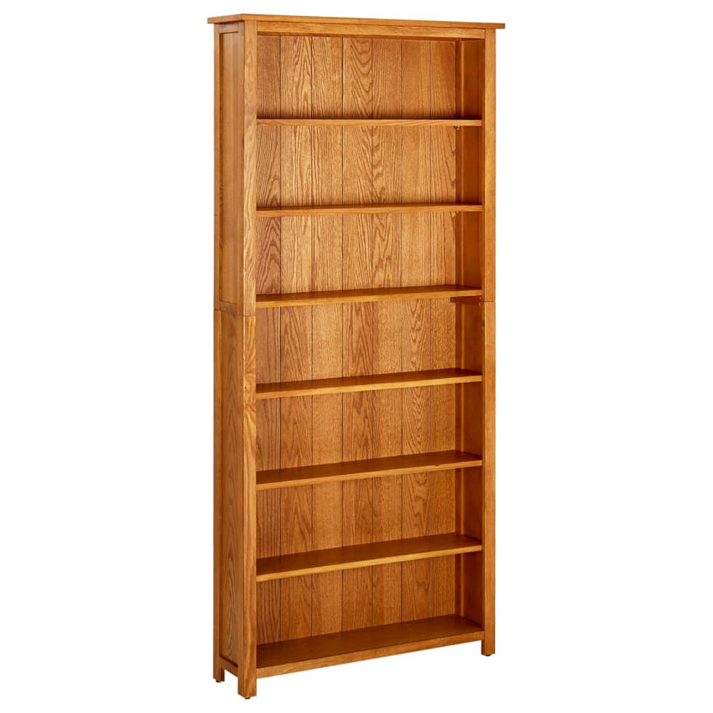 Bookcase Natural Oak Solid Oak Wood, MDF 78.7 in height Bookcase