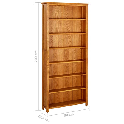 Bookcase Natural Oak Solid Oak Wood, MDF 78.7 in height Bookcase
