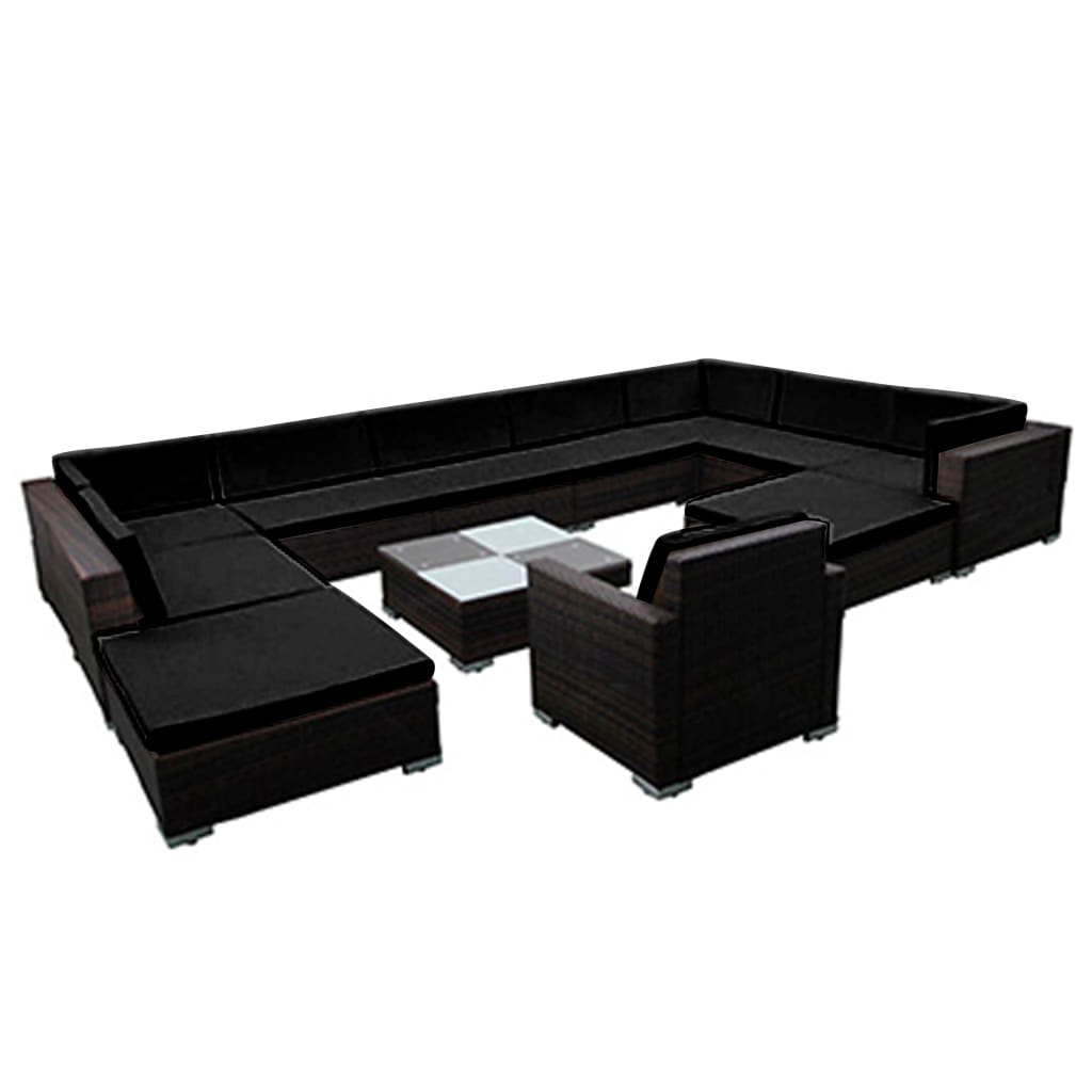 Patio Lounge Set of 12 Black