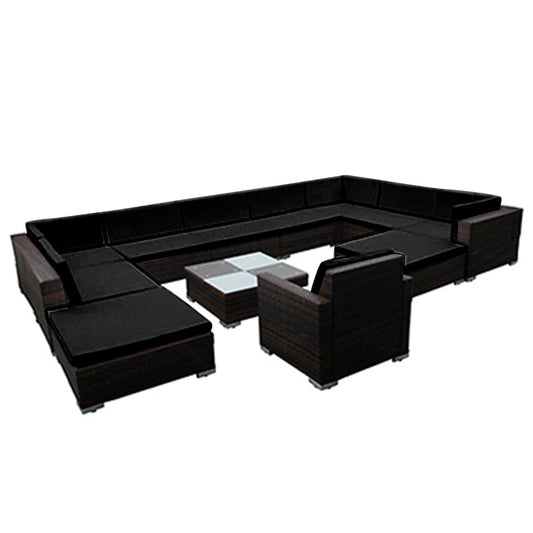 Patio Lounge Set of 12 Black