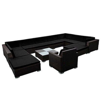 Patio Lounge Set of 12 Black
