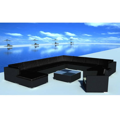 Patio Lounge Set of 12 Black