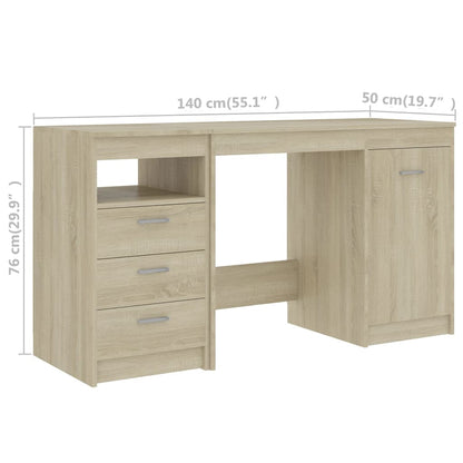 Desk Sonoma Oak Engineered Wood Medium Computer Desk