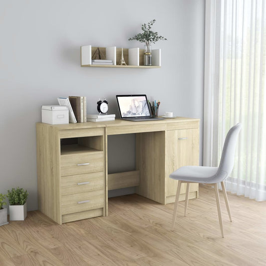 Desk Sonoma Oak Engineered Wood Medium Computer Desk