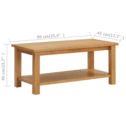 Coffee Table Natural Oak Solid Oak Wood with MDF Oak Veneer
