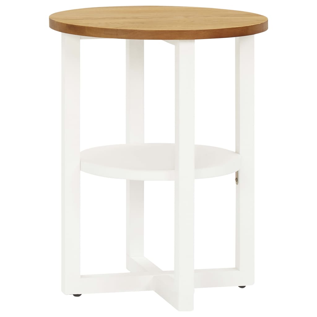 Lamp Table Oak and white Solid oak wood, MDF, solid acacia wood