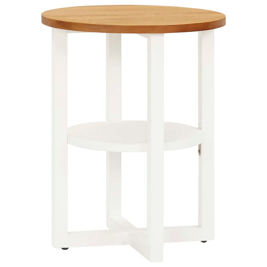 Lamp Table Oak and white Solid oak wood, MDF, solid acacia wood