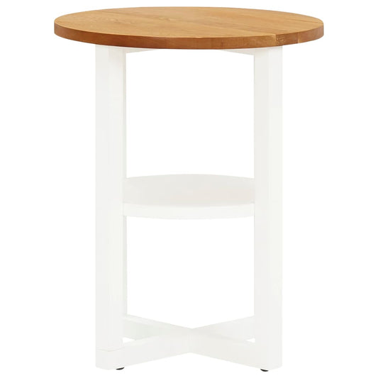 Lamp Table Oak and white Solid oak wood, MDF, solid acacia wood