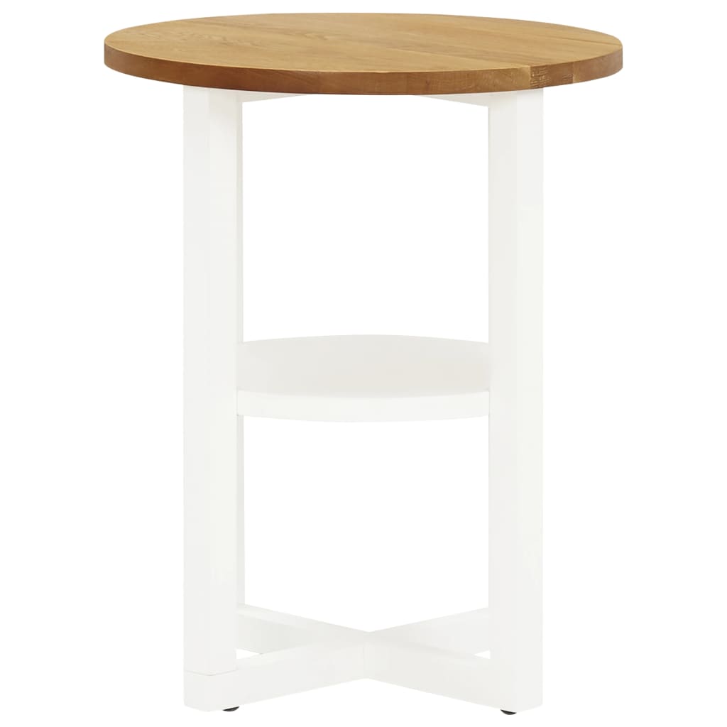 Lamp Table Oak and white Solid oak wood, MDF, solid acacia wood