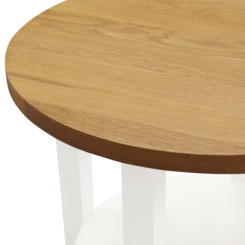 Lamp Table Oak and white Solid oak wood, MDF, solid acacia wood