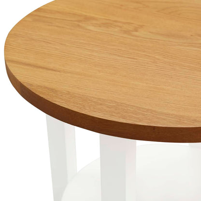 Lamp Table Oak and white Solid oak wood, MDF, solid acacia wood