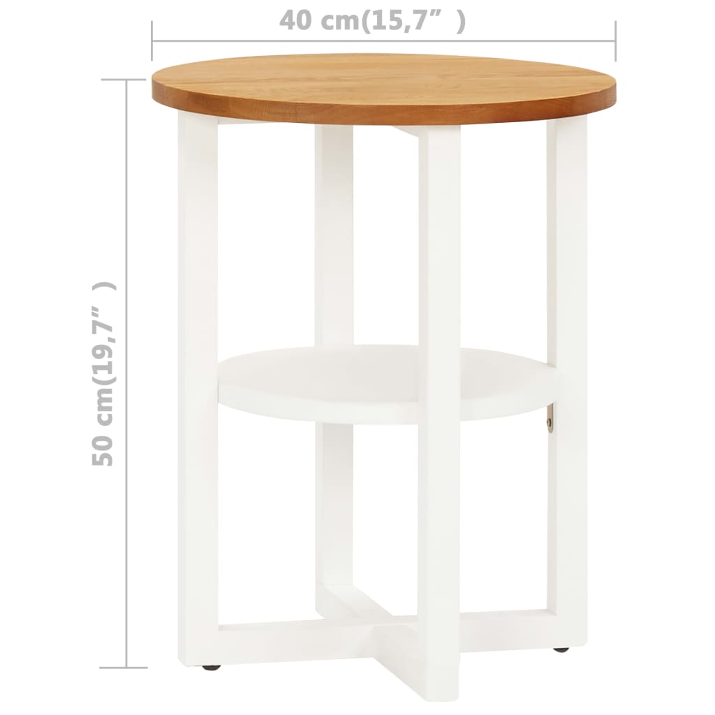 Lamp Table Oak and white Solid oak wood, MDF, solid acacia wood