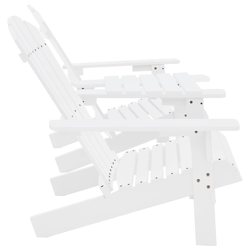Garden Chair White Solid fir wood Regular Ergonomic