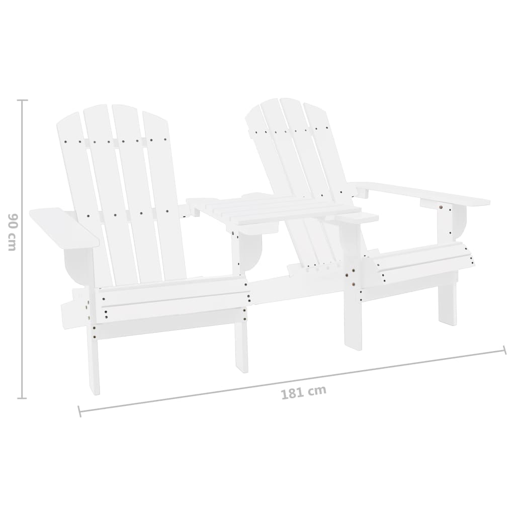 Garden Chair White Solid fir wood Regular Ergonomic