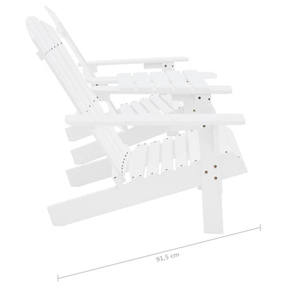 Garden Chair White Solid fir wood Regular Ergonomic