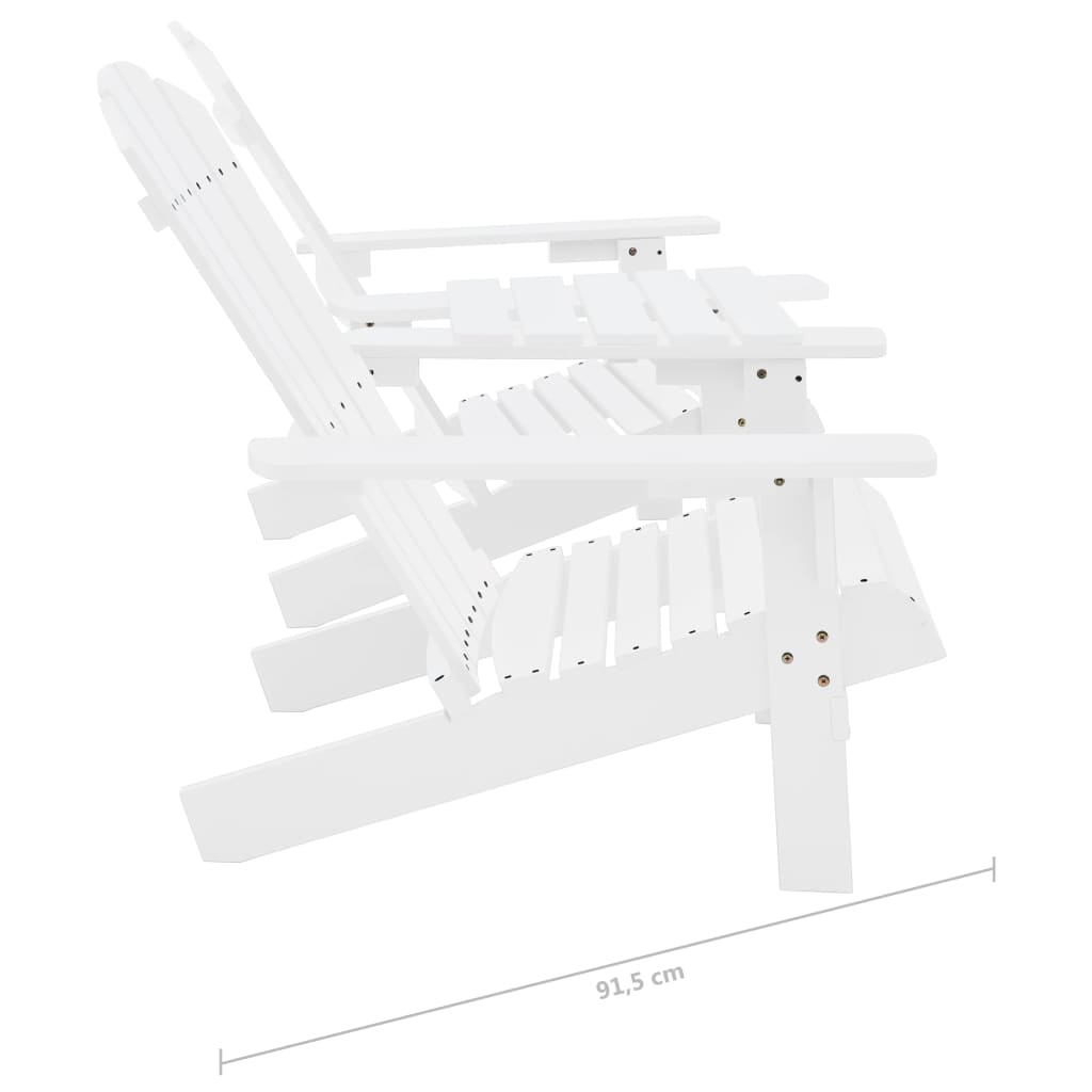 Garden Chair White Solid fir wood Regular Ergonomic