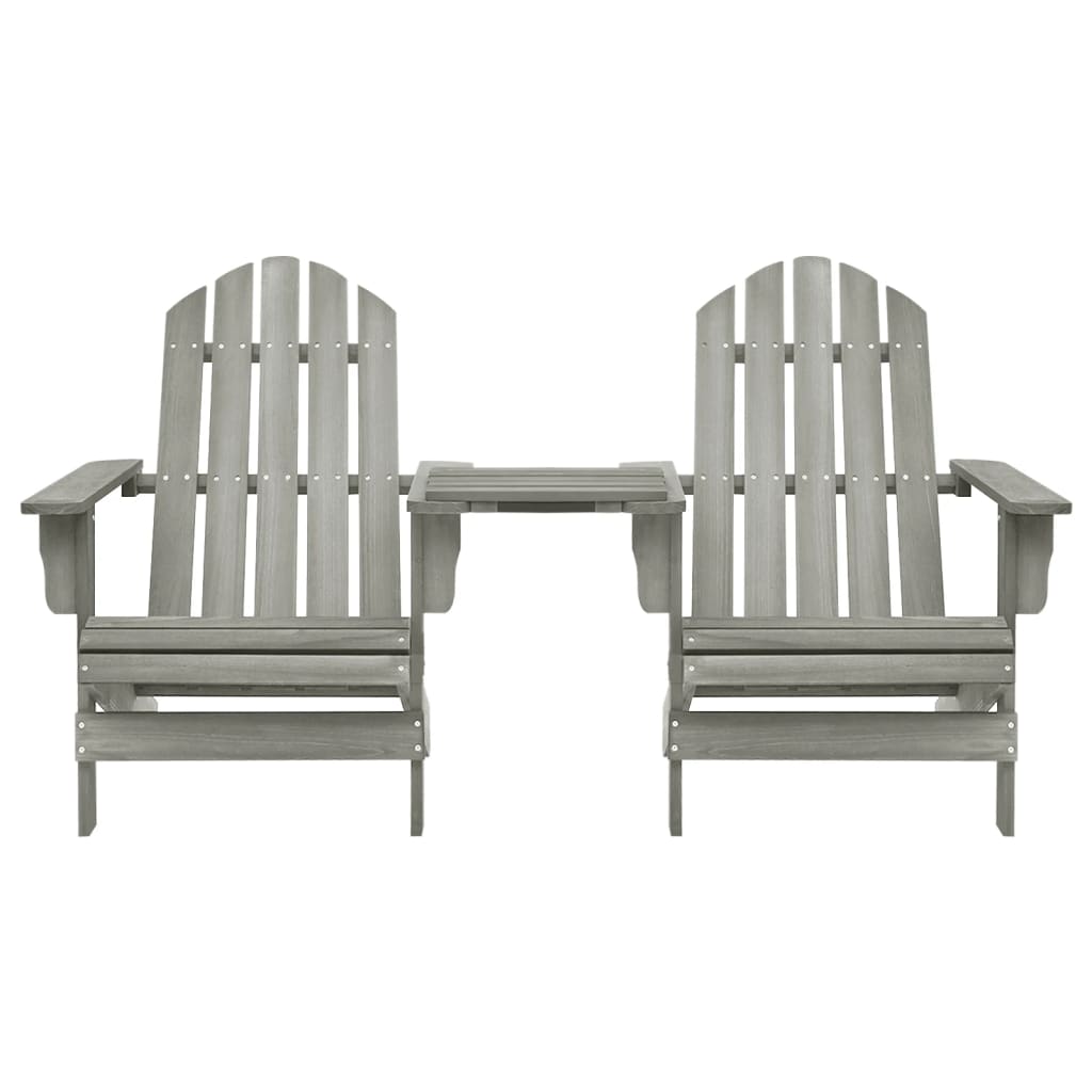 Garden Chair Grey Solid Fir Wood Regular Durable