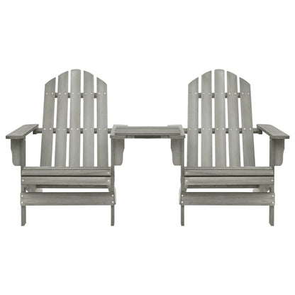 Garden Chair Grey Solid Fir Wood Regular Durable
