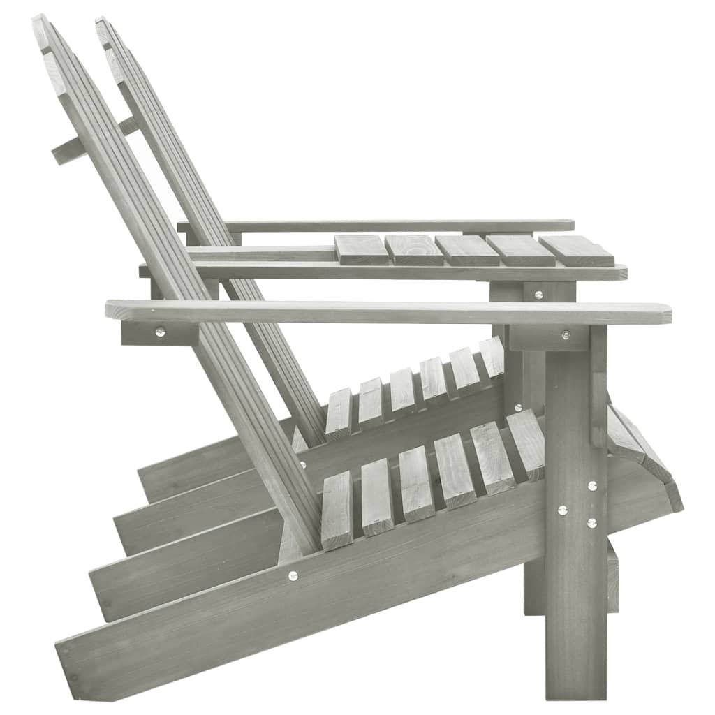 Garden Chair Grey Solid Fir Wood Regular Durable