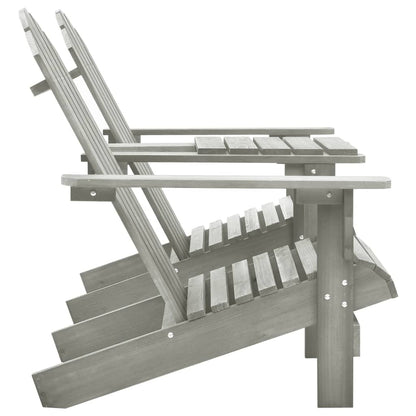 Garden Chair Grey Solid Fir Wood Regular Durable
