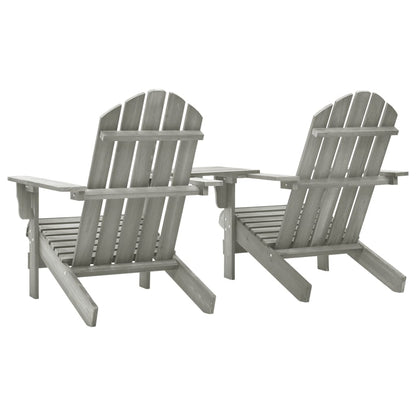 Garden Chair Grey Solid Fir Wood Regular Durable