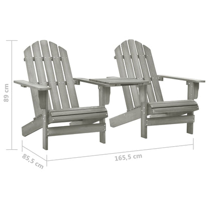 Garden Chair Grey Solid Fir Wood Regular Durable