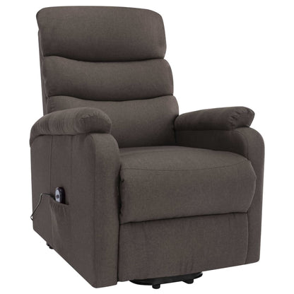Power Lift Massage Recliner Taupe Fabric