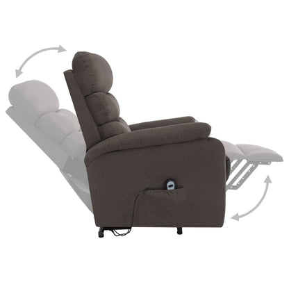 Power Lift Massage Recliner Taupe Fabric
