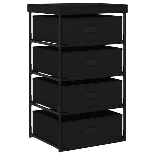 Storage Rack Black Steel, fabric (100% polyester) Medium