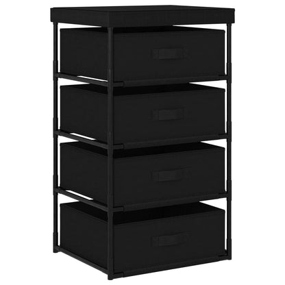 Storage Rack Black Steel, fabric (100% polyester) Medium