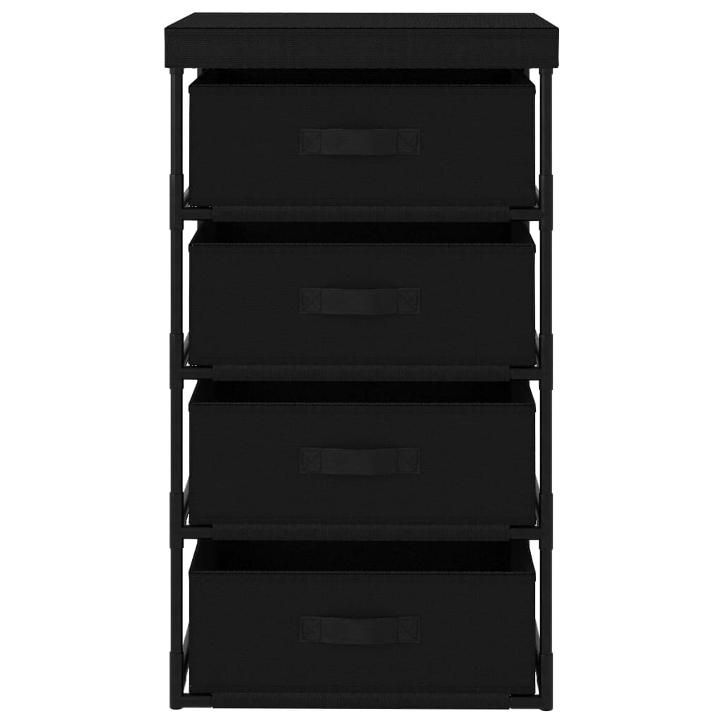 Storage Rack Black Steel, fabric (100% polyester) Medium