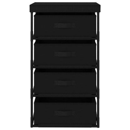 Storage Rack Black Steel, fabric (100% polyester) Medium