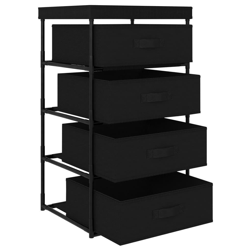 Storage Rack Black Steel, fabric (100% polyester) Medium