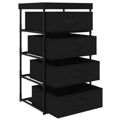Storage Rack Black Steel, fabric (100% polyester) Medium